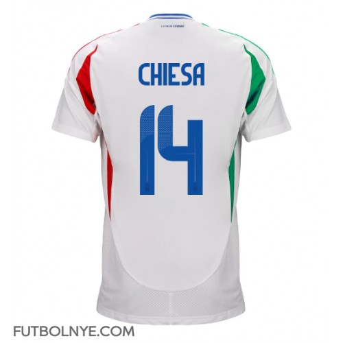 Camiseta Italia Federico Chiesa #14 Visitante Equipación Eurocopa 2024 manga corta